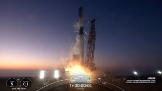 Blastoff SpaceX launches Starlink batch from Califonia at dusk nails landing [upl. by Zippel]