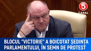 Blocul Victorie a boicotat ședința parlamentului în semn de protest [upl. by Nosak525]