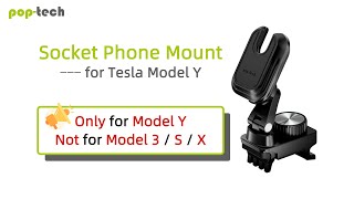 poptech 2024 Newest Socket Phone Holder for Tesla Model Y Overcome Phone Mounting Challenges [upl. by Eelrahs]