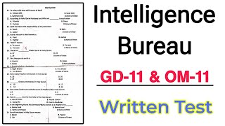 IB intelligence bureau GD 11 OM 11  Spsc Assistant  PPSC Assistant paper  mcqs  police constable [upl. by Haseena]