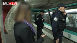 Métro sous contrôle police en action [upl. by Hakilam]