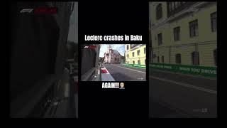 Leclerc crash in fp1 f1 bakugp charlesleclerc leclerc ferrari fyp viral baku stupid [upl. by Retrak]