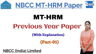 NBCC MT HR Previous year 2021 Questions Paper with Explanation Part01By Sangeeta Maam [upl. by Deni36]