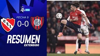 Independiente 00 San Lorenzo  TorneoBetano  Resumen Extendido  Fecha 9 [upl. by Enelia]