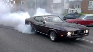 Badass Burnout on public road  1972 Mustang Fastback  Thats how its done [upl. by Sorce]