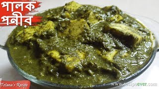 Palak Paneer Recipe in Bengali  How to make Palak Paneer  Bengali Veg Recipes  পালং পনির [upl. by Ayotaj]