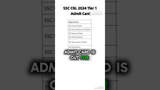 SSC CGL 2024 Tier 1 Admit Card OUT for various regions Check out theseLATEST UPDATED ssccgl2024 [upl. by Eirrak]