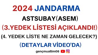 Jandarma Astsubay ASEM 3 yedek listesi açıklandı 4 liste ne zaman gelecek jandarma astsubay [upl. by Harmonia]