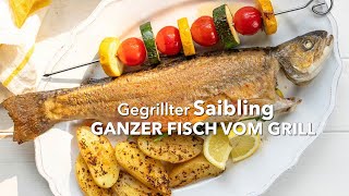 Gegrillter Saibling Ganzer Fisch vom Grill  Rezept [upl. by Brenda199]