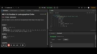 Leetcode 440 Kth Smallest in Lexicographical Order [upl. by Angle436]