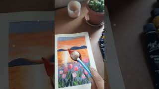 Art vlog art gouache diy gouaches watercolor gouacheportrait painting easytulippainting [upl. by Faxen756]