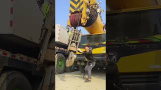 how to secure a crane gor transport automobile miningequipment crane cranetruck realestate [upl. by Nohtanhoj]