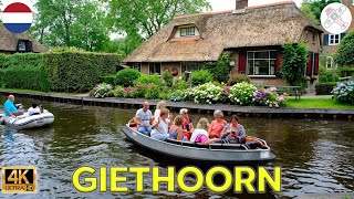 GIETHOORN │NETHERLANDS The Dutch village with no roads only canals bridges and boats Enjoy in 4K [upl. by Ariaj]