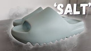 YEEZY SLIDE 2024 ‘SALT’ REVIEW  ON FOOT [upl. by Jenilee]