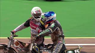 Nicholls v Sayfutdinov FIGHT  FIM Speedway Grand Prix [upl. by Olodort300]