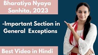 General Exceptions Bharatiya Nyaya Sanhita 2023 Part03 UGC NET ampJRF December 2024 [upl. by Macri]