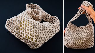 How to crochet a net bag quickly and easily Miarti🧶 [upl. by Inahc]