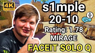 s1mple Solo Q FACEIT 3000 ELO Mirage  Sep 6 2024 cs2 pov [upl. by Eolcin]