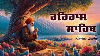 ਰਹਰਾਸਿ ਸਾਹਿਬ Rehras Sahib Full with Lyrics  Satnam Waheguru  Rehras Sahib Path Full Fast [upl. by Keefer]