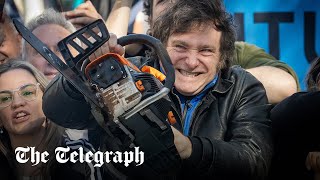 Javier Milei Argentinas new president taking a chainsaw to the state [upl. by Yehtomit]