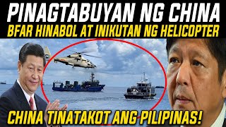 Ilang barko ng BFAR hinabol ng mga barko at inflatable boats ng China inikutan ng Helicopter ng [upl. by Allisirp]