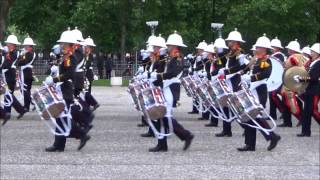 Massed Bands of HM Royal Marines 030614 Wellington Barracks [upl. by Lledner]