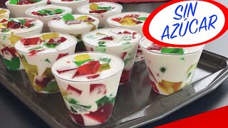 POSTRE de GELATINA sin AZÚCAR 🌈 Gelatinas en Vasitos para Vender💰 o el hogar Postre saludable [upl. by Mayeda]