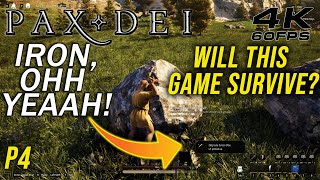 Pax Dei Gameplay Finding Iron and Iron working  RTX 4080 4K Gameplay [upl. by Clemmy]