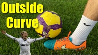 How to Bend a Soccer ball with the Outside of Your Foot  Tutorial [upl. by Azil]