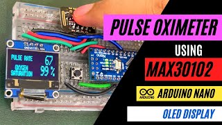 Pulse Oximeter Measure Heart Rate and Oxygen Saturation using Max30102 Arduino and Oled Display [upl. by Donaghue883]