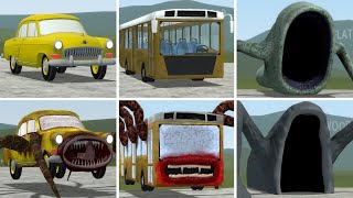 OLD AND NEW UPDATE CAR EATER BUS EATER SEA EATER VS ALL TREVOR HENDERSON BATTLE In GMOD [upl. by Dorison]