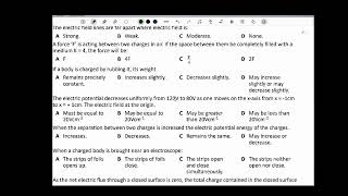 Electrostatic PYQ MCQ [upl. by Proctor]