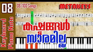 Kashtangal Saramilla Lyrics Notation  keyboard notes easy piano  metakeys [upl. by Aymahs821]