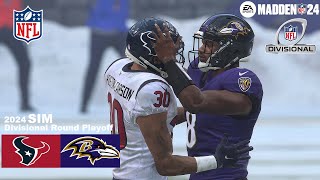 Madden 24 Ravens vs Texans Divisional Round Playoff Game Full Simulation 2024 PS5 4K Game Play [upl. by Dulciana]