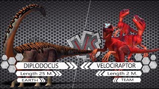 Diplodocus VS Velociraptor Dinosaurs Colosseum Battle [upl. by Yruok441]