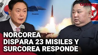 COREA DEL NORTE dispara 23 misiles y Corea del Sur responde a provocación con misil desde sus costas [upl. by Sculley600]