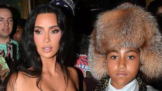 Kim Kardashian and North West wear matching fur outfits as they grab dinner [upl. by Hanfurd608]