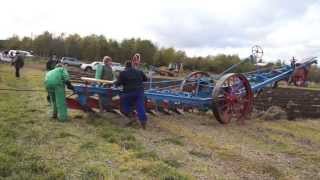 2 Fowler BB1 Steam Engines ploughing with 6 furrow Balance plough Plow [upl. by Brittni]