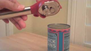 Cookingcom UnSlick Video  Red Kuhn Rikon Can Opener [upl. by Leahcimdivad559]