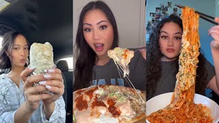 Tiktok Mukbang Compilation  1  chipotle wingstop jollibee and more [upl. by Filmore]