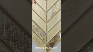 Home decor luxury gold chevron glass mosaic tiles glassmosaictiles interiordesign mosaictile [upl. by Anyale347]