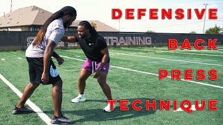 Defensive back press technique [upl. by Cudlip]