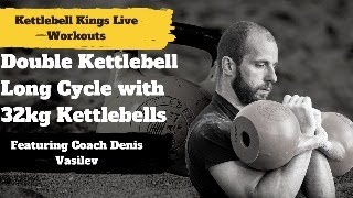 Double Kettlebell Long Cycle with 32kg Kettlebells [upl. by Nivrag]