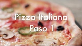 Pizza Italiana Paso 1  Receta de masa casera y cómo amasar a mano ✅ [upl. by Noskcaj]