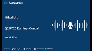 Hikal Ltd Q2 FY202425 Earnings Conference Call [upl. by Siusan]