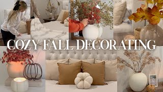 FALL DECORATE WITH ME 2023  home decorating ideas  fall bedroom makeover  neutral fall decor 2023 [upl. by Ennaylil380]