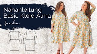 Einfaches Basic Kleid für Jersey nähen Alma Nähanleitung [upl. by Gauldin]