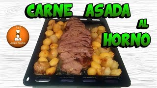 Carne asada al horno con patatas  Receta muy fácil y rica de Asado de Carne ampisrecetas [upl. by Yllen166]