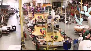 Volunteers working to put final touches on Louisianas Rose Parade float [upl. by Ydur]