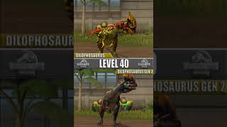 DILOPHOSAURUS VS DILOPHOSAURUS GEN 2 MAX LEVEL 40  JURASSIC WORLD THE GAME [upl. by Aihseyk]